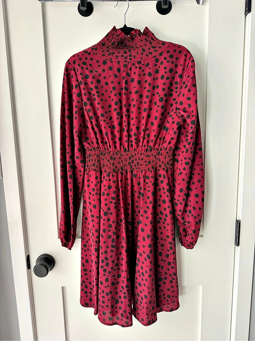SHEIN Animal Print Mini Dress in RedishPink & Black Size Small